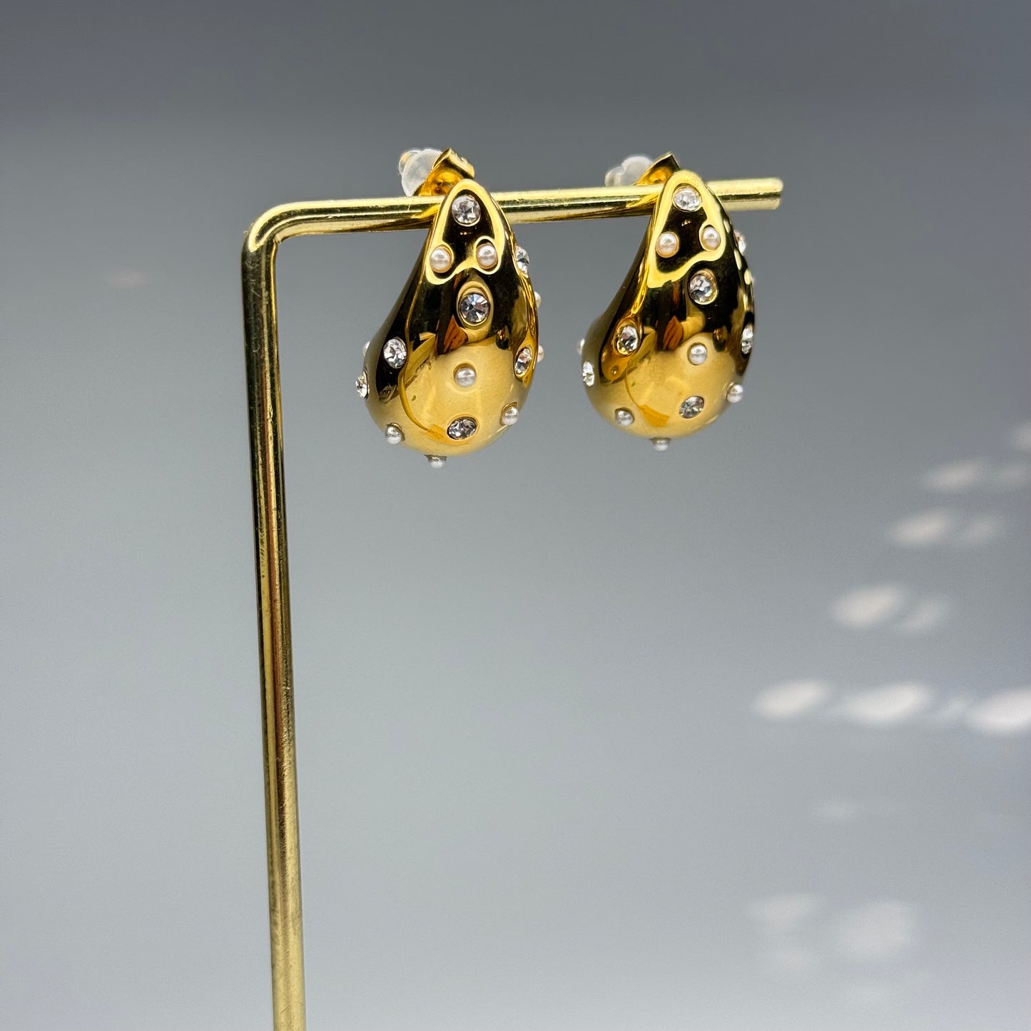 5A+ CZ Simple Teardrop Chunky Earrings - Gold Plated - DEAL OF THE DAY