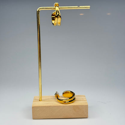 Dual Band Hoop Earrings – Gold Plated - DEAL OF THE DAY