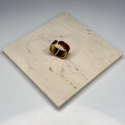 Ruby Enamel Band – Gold Plated - DEAL OF THE DAY