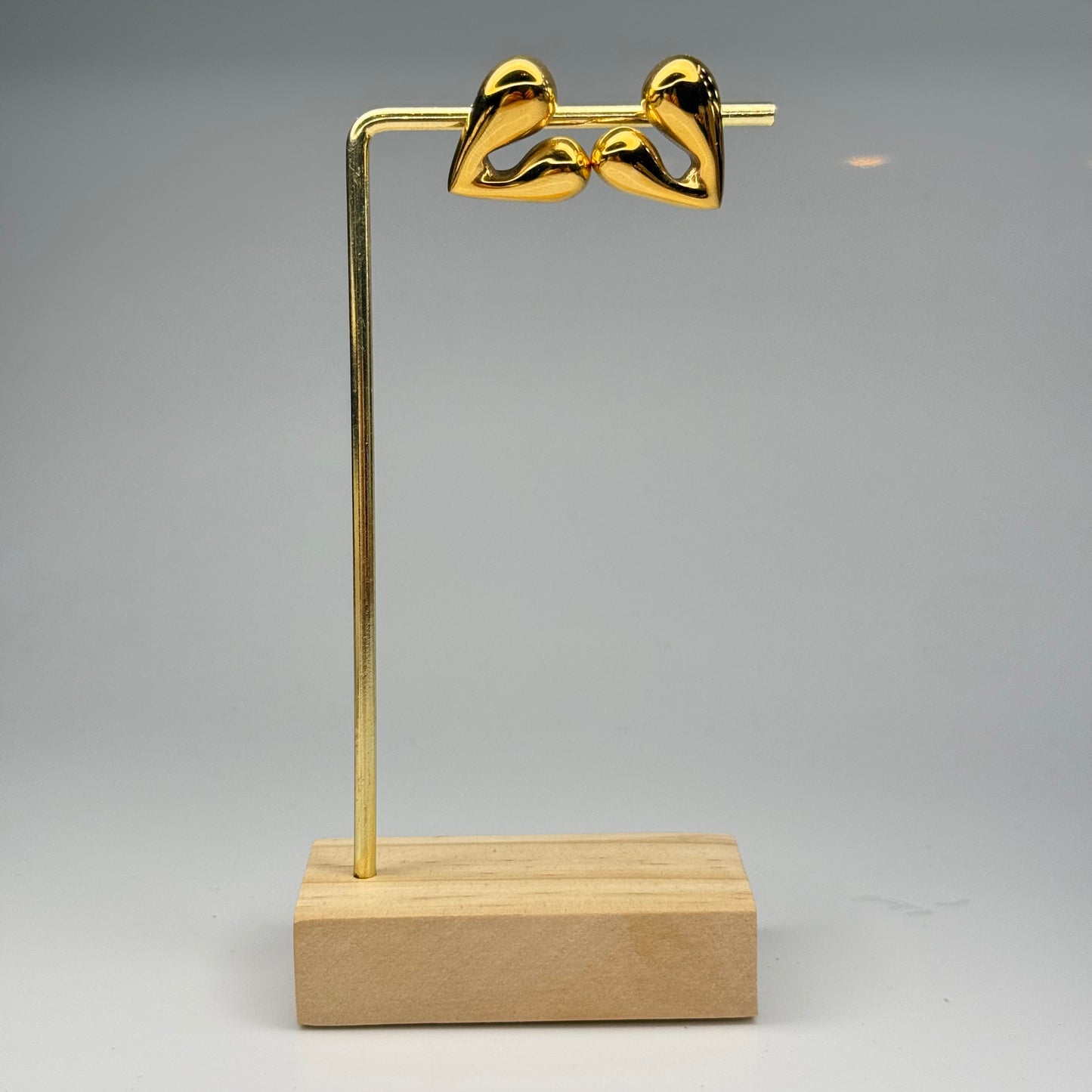 Sculpted Puff Heart Stud Earrings – Gold Plated - DEAL OF THE DAY