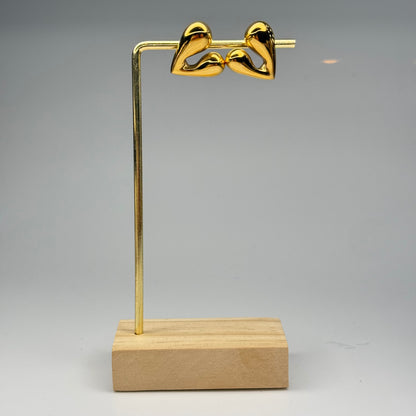 Sculpted Puff Heart Stud Earrings – Gold Plated - DEAL OF THE DAY