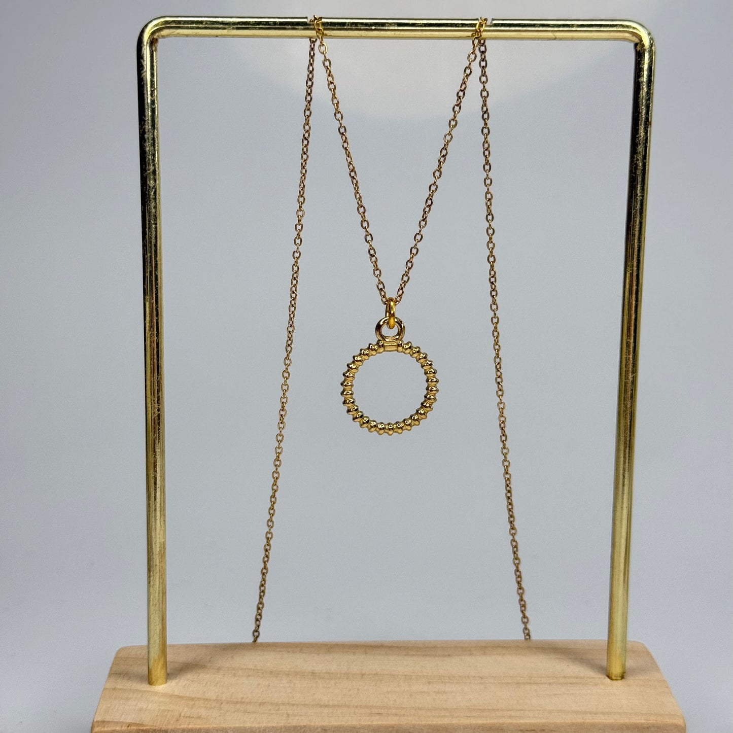 Beaded Circle Pendant – Gold Plated - DEAL OF THE DAY
