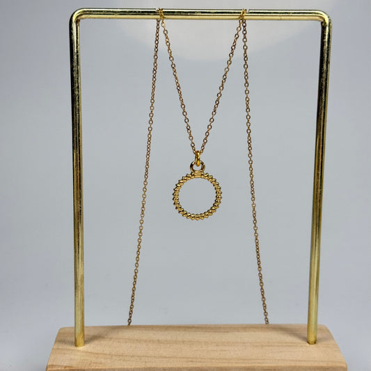 Beaded Circle Pendant – Gold Plated - DEAL OF THE DAY