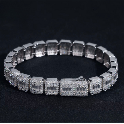VVS1 Moissanite 9mm Baguette & Rounded Bracelet
