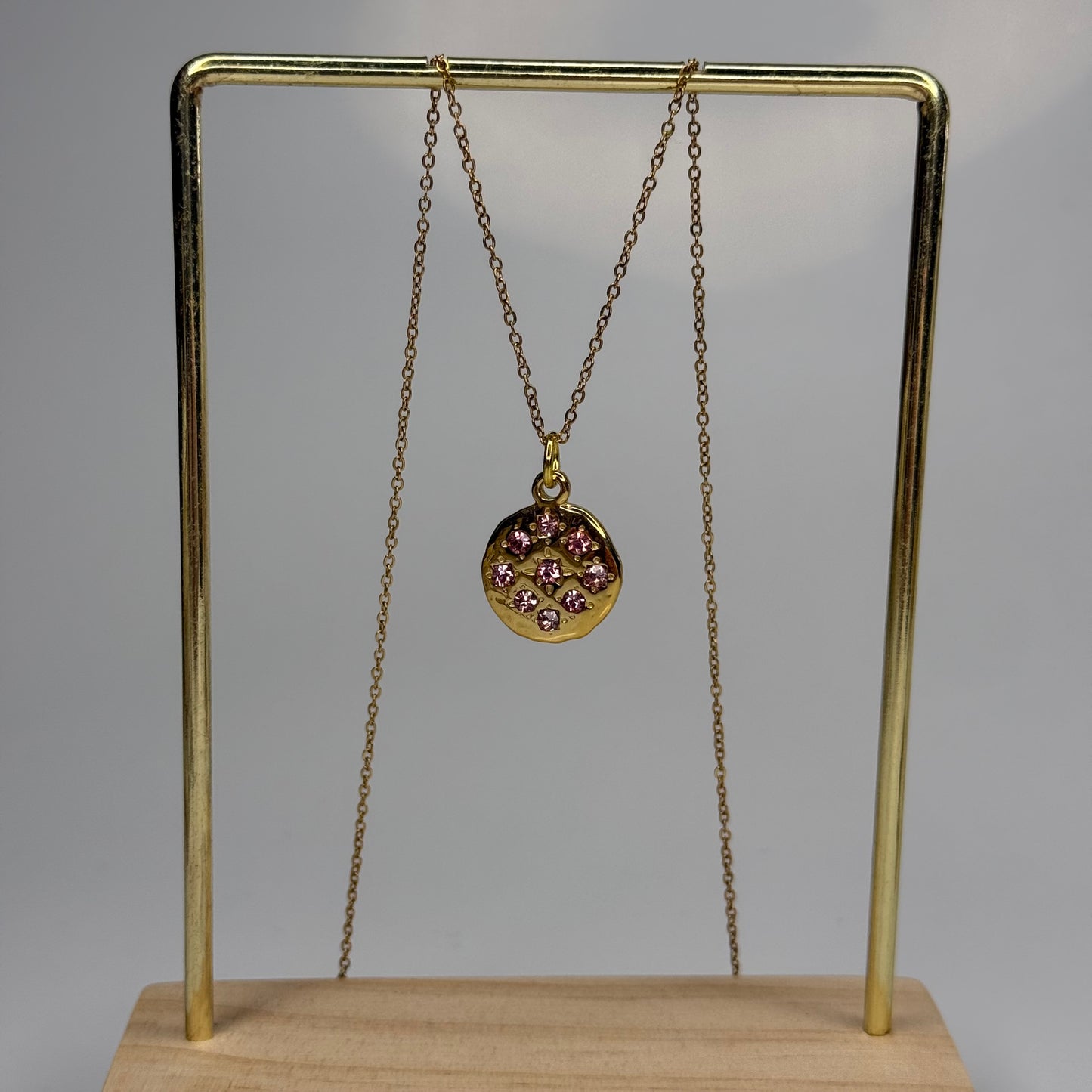5A+ CZ Cranberry Cookie Pendant – Gold Plated - DEAL OF THE DAY
