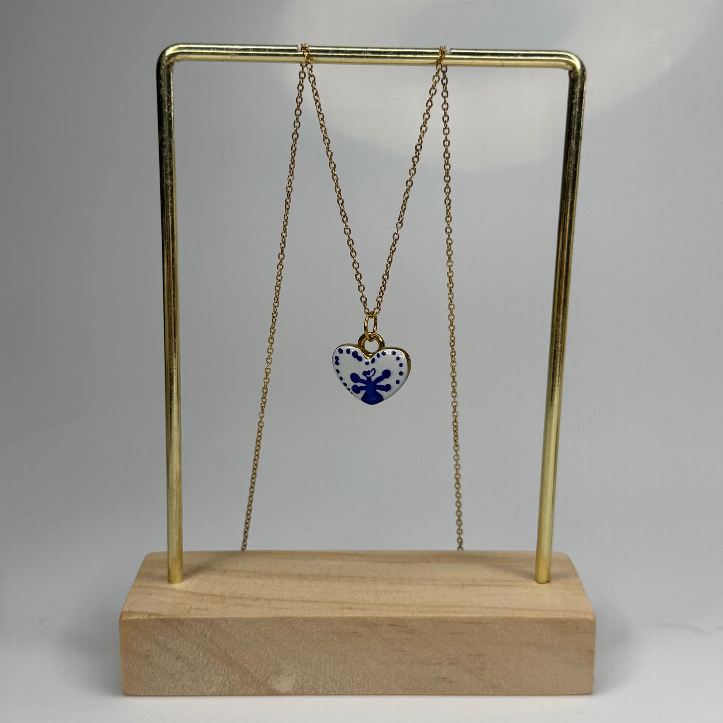 Blue Bow Heart Pendant – Gold Plated - DEAL OF THE DAY