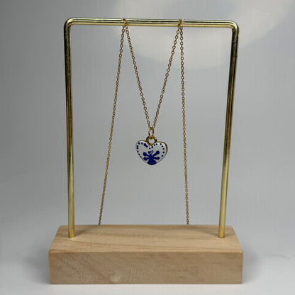 Blue Bow Heart Pendant – Gold Plated - DEAL OF THE DAY