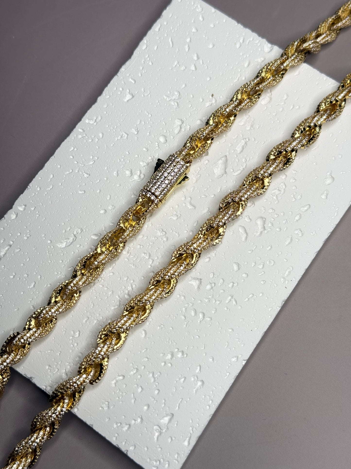 VVS1 Moissanite 8mm Tennis Cuban Rope Style Chain & Bracelet (Set) - DEAL OF THE DAY