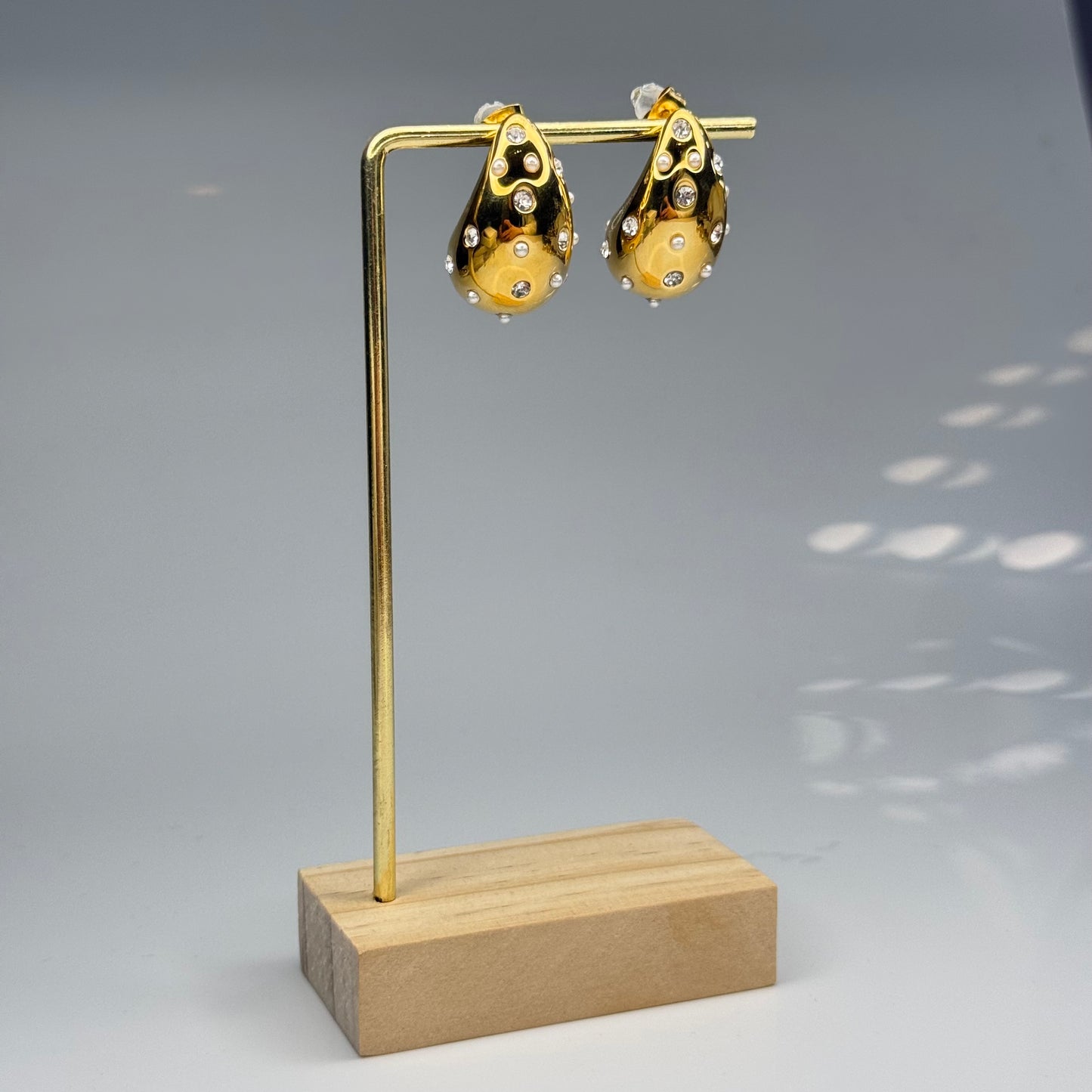 5A+ CZ Simple Teardrop Chunky Earrings - Gold Plated - DEAL OF THE DAY