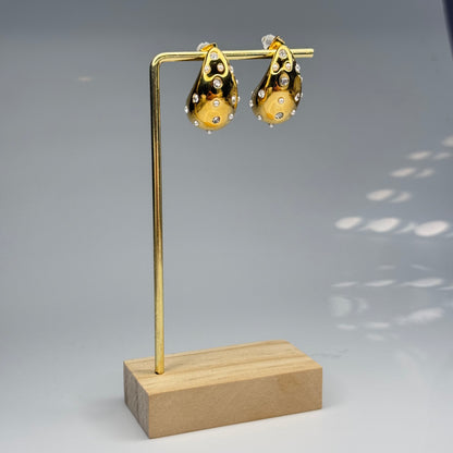 5A+ CZ Simple Teardrop Chunky Earrings - Gold Plated - DEAL OF THE DAY