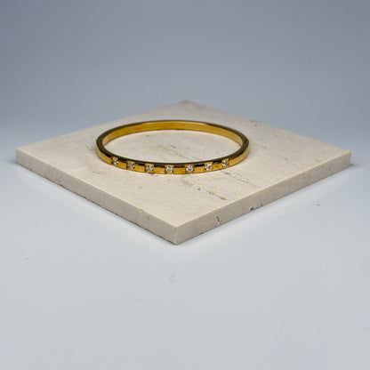 5A+ CZ Linear Spark Bangle Bracelet – Gold Plated - DEAL OF THE DAY