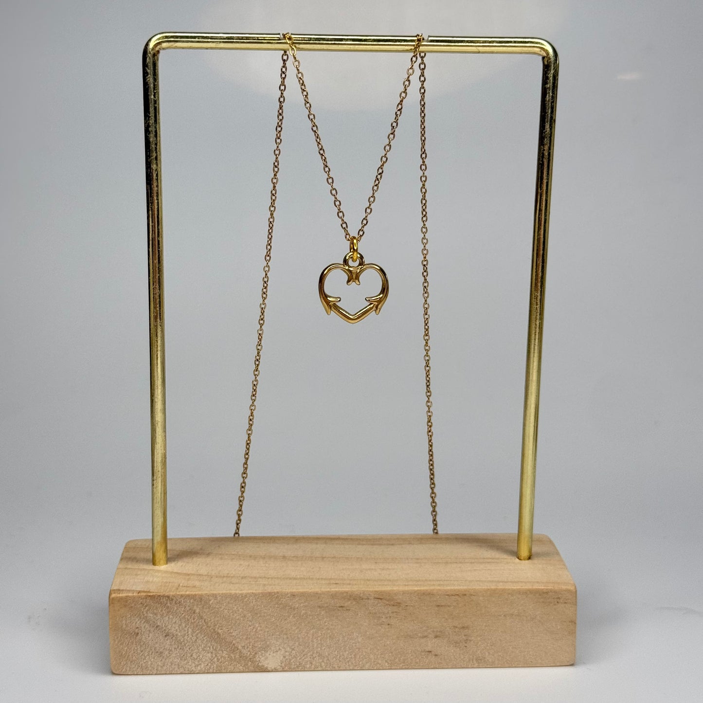 Antler Heart Pendant – Gold Plated - DEAL OF THE DAY