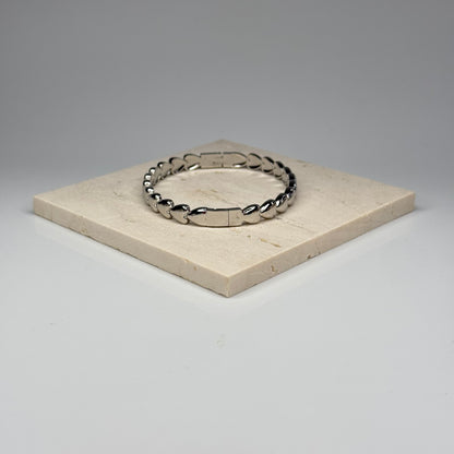 5A+ CZ Heart Link Bangle Bracelet - Gold Plated - DEAL OF THE DAY