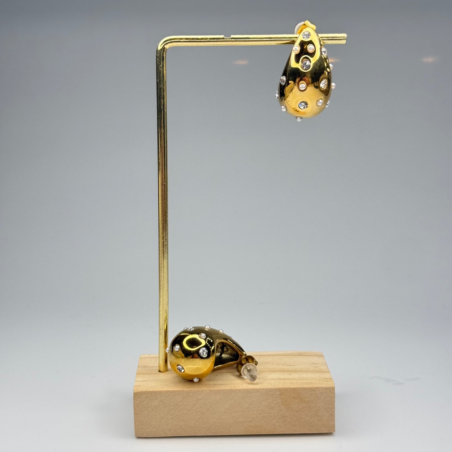 5A+ CZ Simple Teardrop Chunky Earrings - Gold Plated - DEAL OF THE DAY