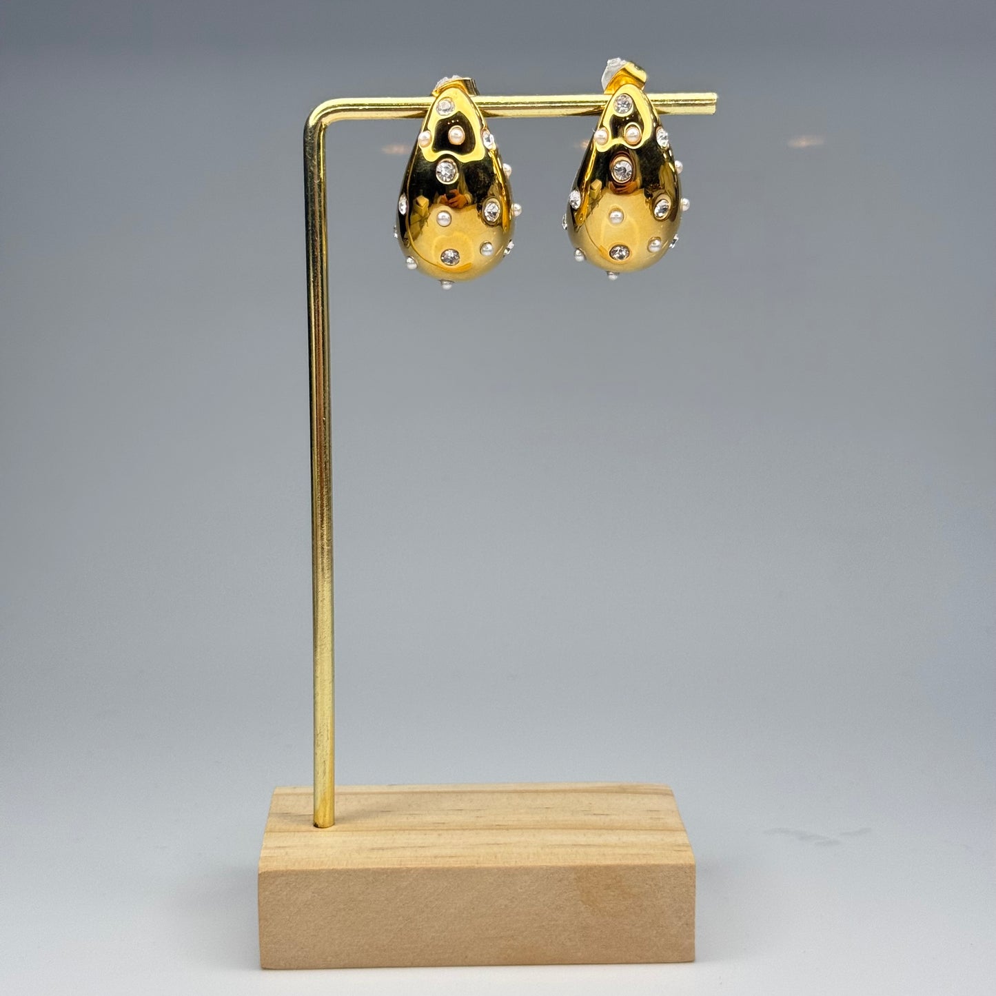 5A+ CZ Simple Teardrop Chunky Earrings - Gold Plated - DEAL OF THE DAY