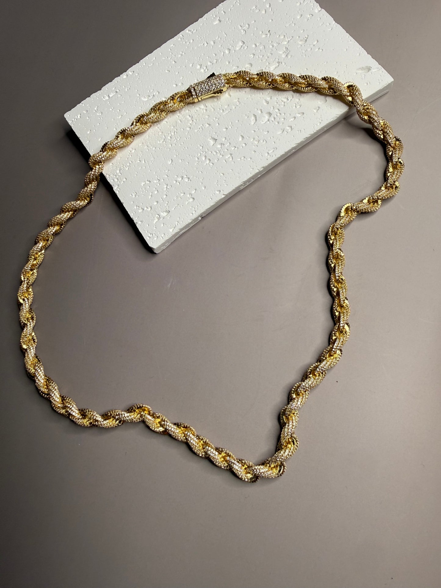 VVS1 Moissanite 8mm Tennis Cuban Rope Style Chain & Bracelet (Set) - DEAL OF THE DAY