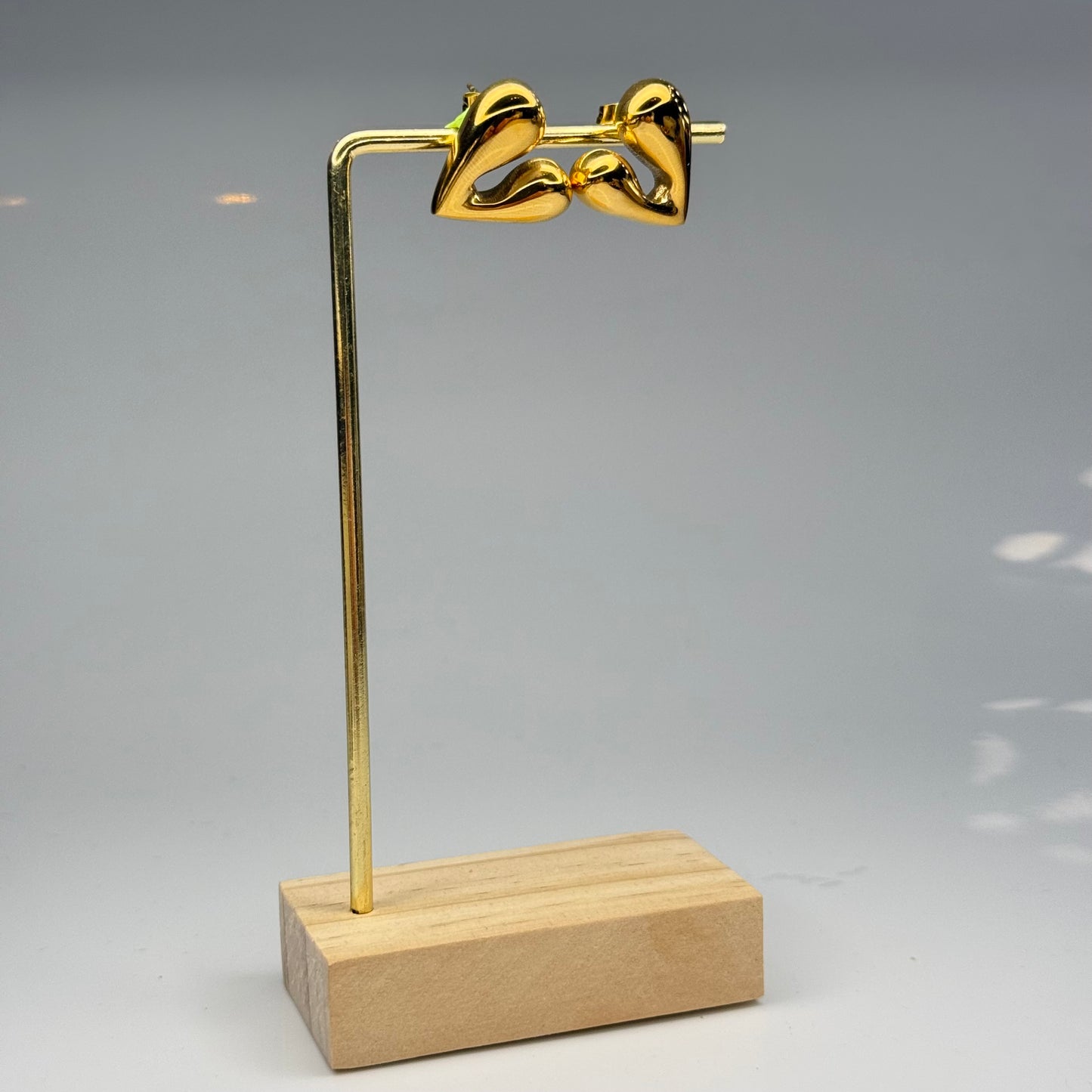 Sculpted Puff Heart Stud Earrings – Gold Plated - DEAL OF THE DAY