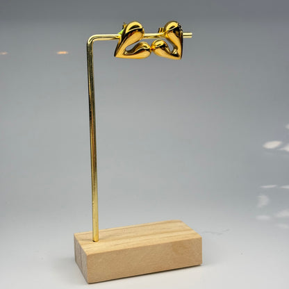 Sculpted Puff Heart Stud Earrings – Gold Plated - DEAL OF THE DAY