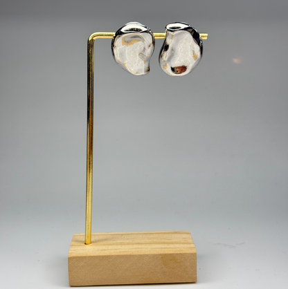 Melted Pebble Studs Earrings – Gold Plated - DEAL OF THE DAY