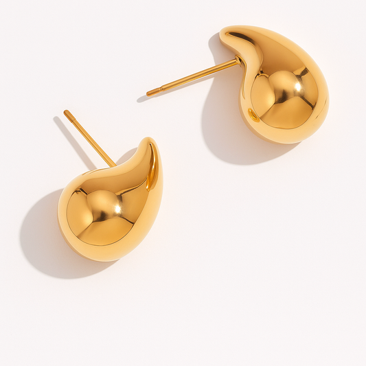 Minimalist Liquid Form Earrings - Gold Plated