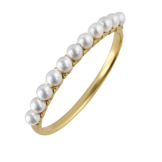 Pearl Bangle Bracelet - Gold Plated