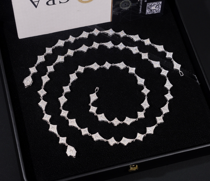 VVS1 Moissanite 8mm Thistles and Thorns Link Chain & Bracelet