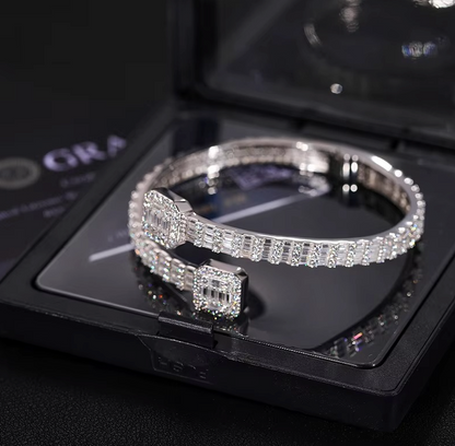 VVS1 Moissanite Full Baguette Cut Bracelet