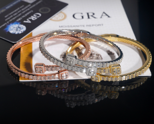 VVS1 Moissanite Full Baguette Cut Bracelet