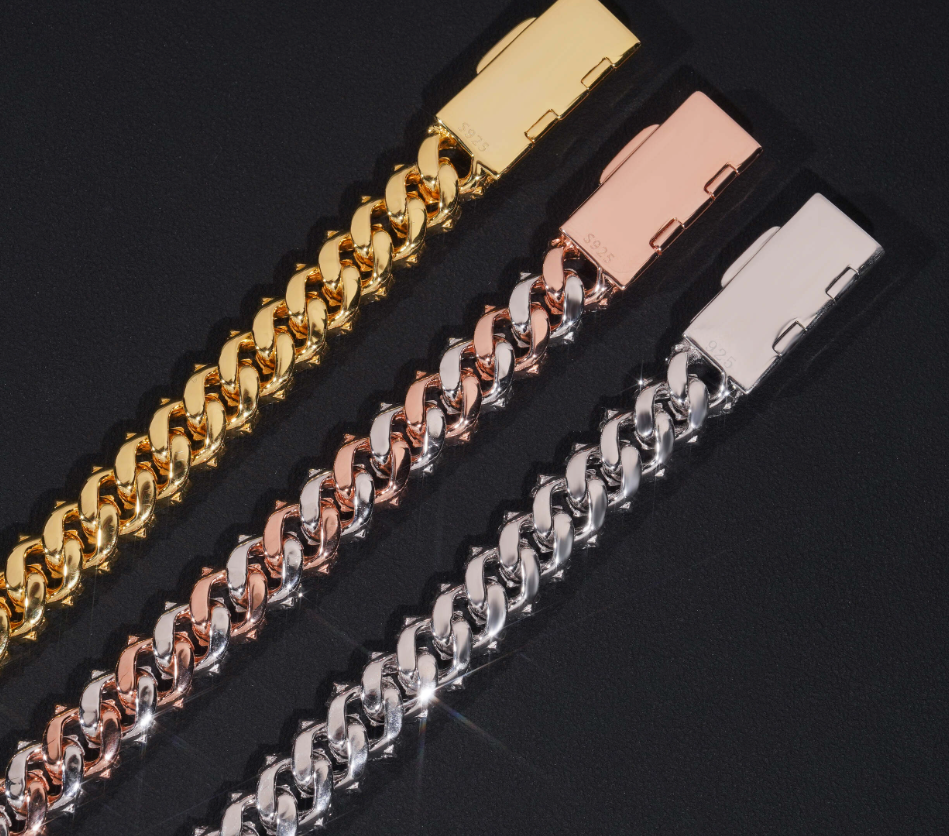 VVS1 Moissanite 12mm Two Rows Cuban Link Chain