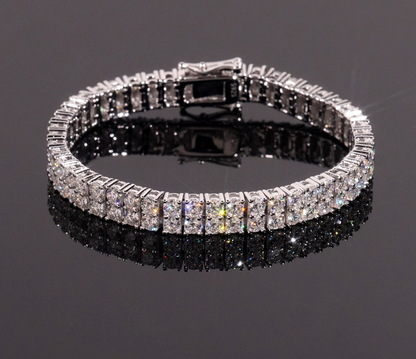 VVS1 Moissanite 3mm Double Row Tennis Bracelet
