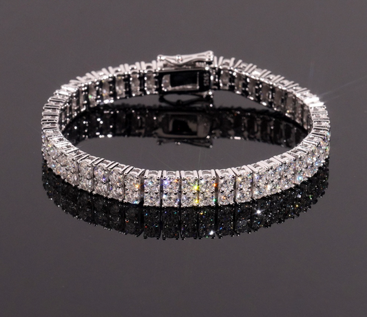 VVS1 Moissanite 3mm Double Row Tennis Bracelet