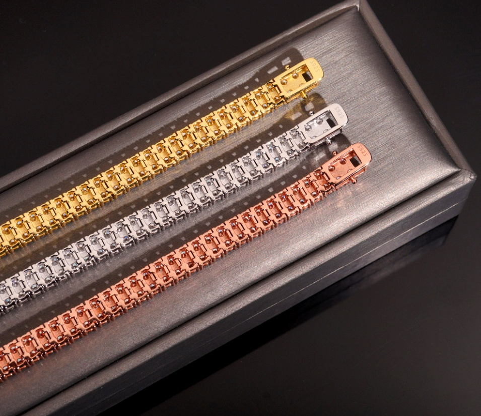 VVS1 Moissanite 3mm Double Row Tennis Bracelet
