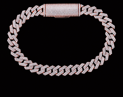 VVS1 Moissanite 8mm Two Rows Cuban Link Bracelet