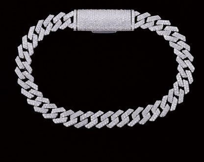 VVS1 Moissanite 8mm Two Rows Cuban Link Bracelet
