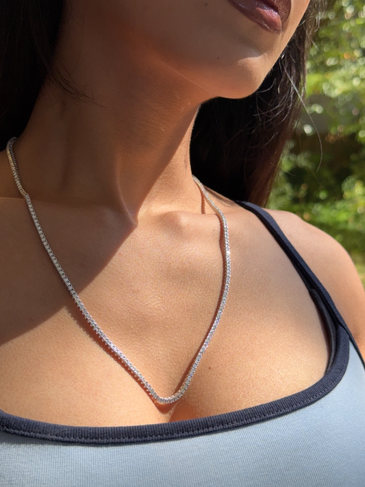 VVS1 Moissanite 2mm Tennis Chain - DEAL OF THE DAY