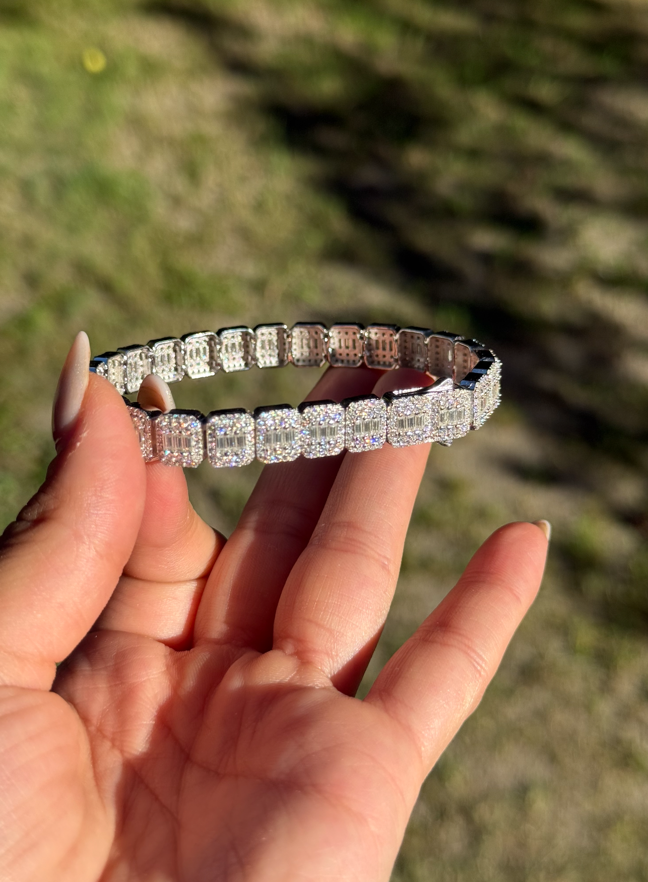 VVS1 Moissanite 9mm Baguette & Rounded Bracelet - DEAL OF THE DAY