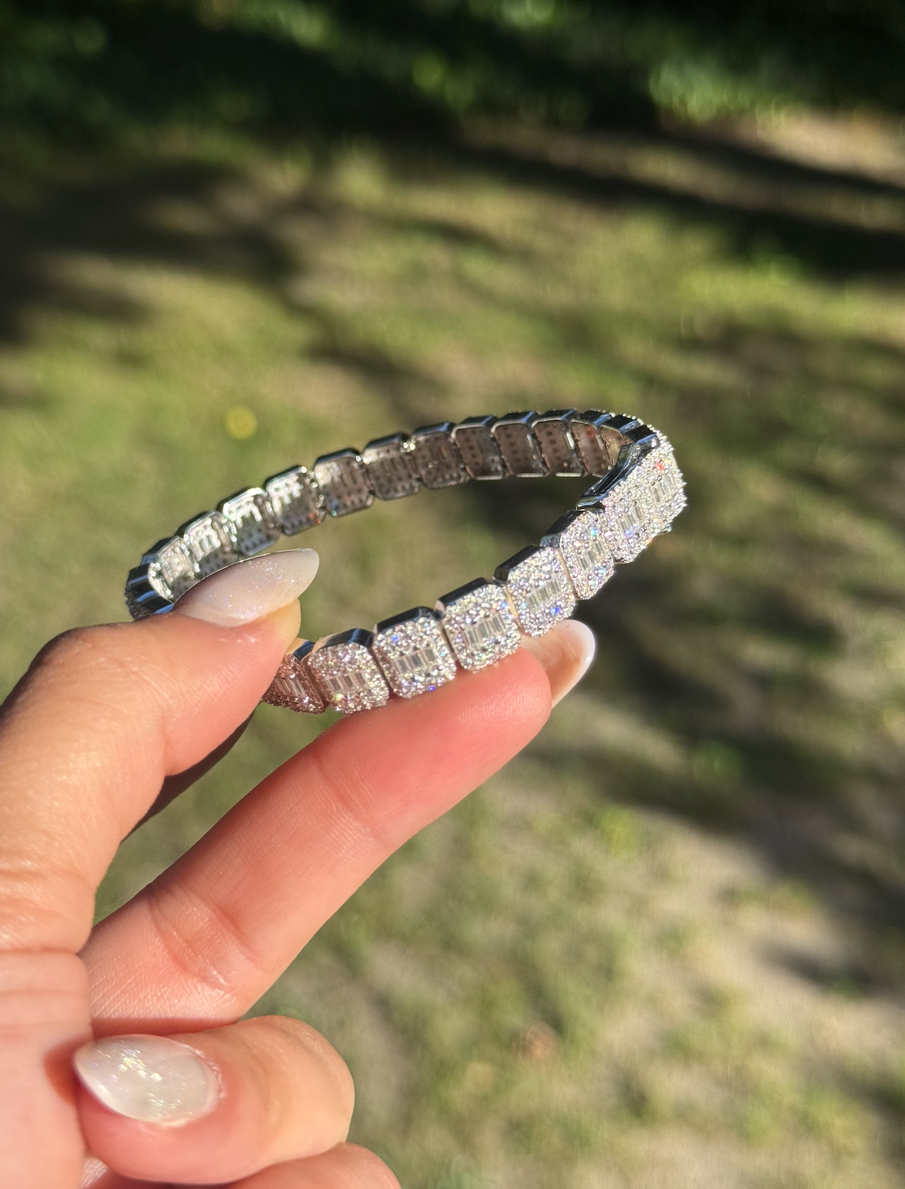 VVS1 Moissanite 9mm Baguette & Rounded Bracelet - DEAL OF THE DAY