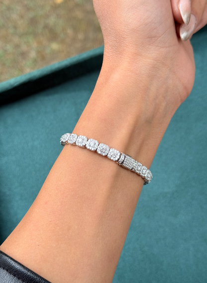 VVS1 Moissanite 6mm Halo Tennis Bracelet - DEAL OF THE DAY