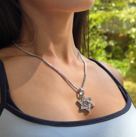 VVS1 Moissanite 30mm Star of David Pendant - DEAL OF THE DAY