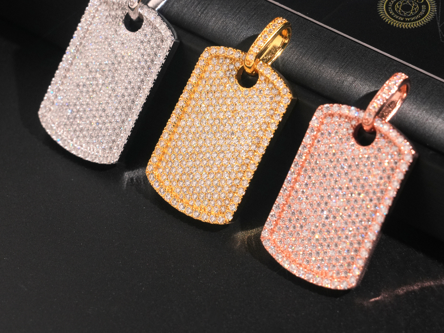 VVS1 Moissanite 22x35mm Dog Tag Pendant