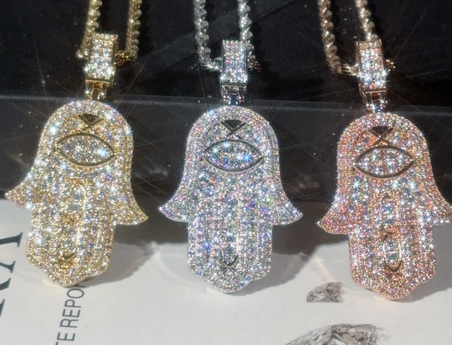 VVS1 Moissanite Hamsa Pendant