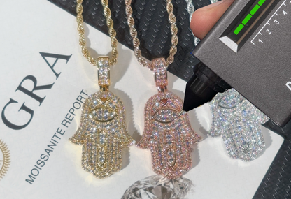 VVS1 Moissanite Hamsa Pendant