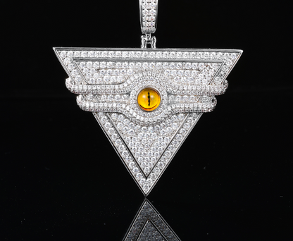 VVS1 Moissanite 63x50mm Millennium Eye Triangular Pendant