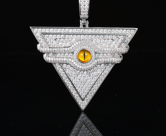VVS1 Moissanite 63x50mm Millennium Eye Triangular Pendant