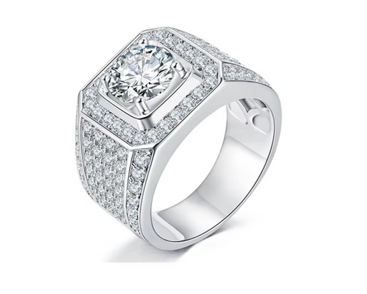 VVS1 Moissanite Luxury Iced-Out 1-5 Carat Ring