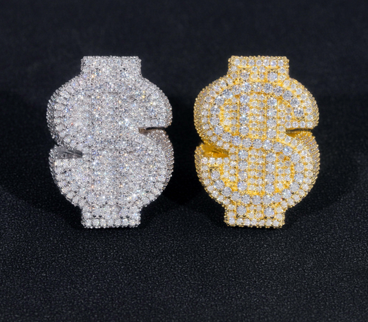 VVS1 Moissanite Dollar Sign Ring