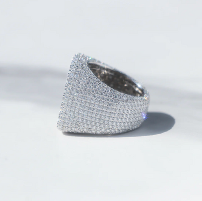 VVS1 Moissanite Fully Iced-Out Square Ring