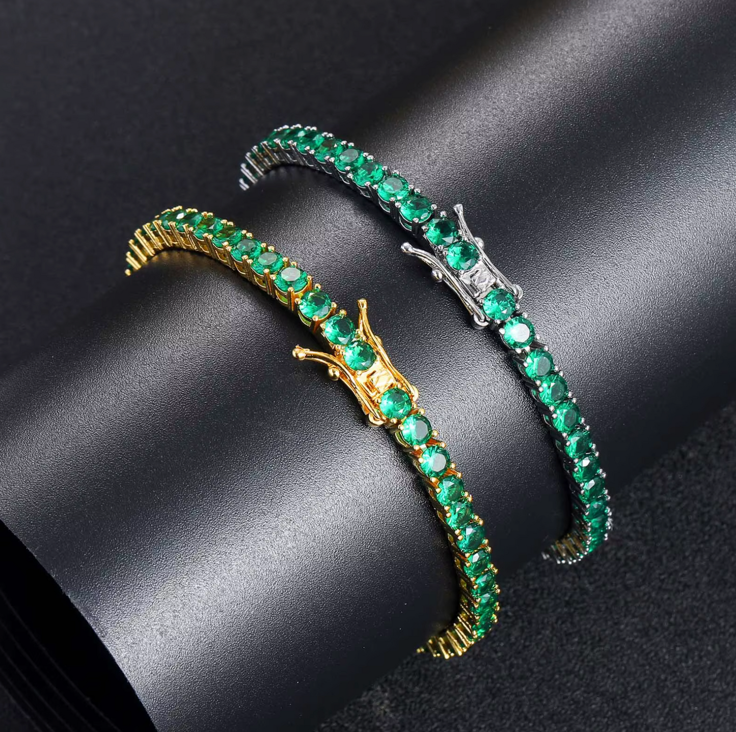 5A+ CZ 4mm Green Zircon Tennis Chain & Bracelet