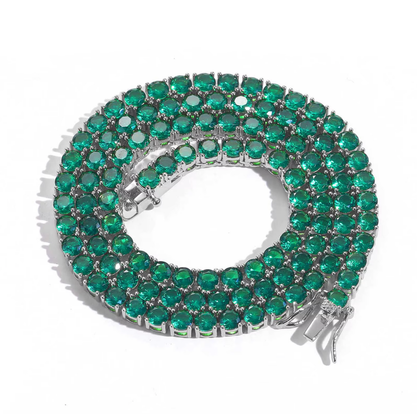 5A+ CZ 4mm Green Zircon Tennis Chain & Bracelet