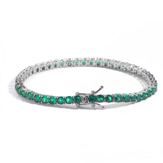 5A+ CZ 4mm Green Zircon Tennis Chain & Bracelet